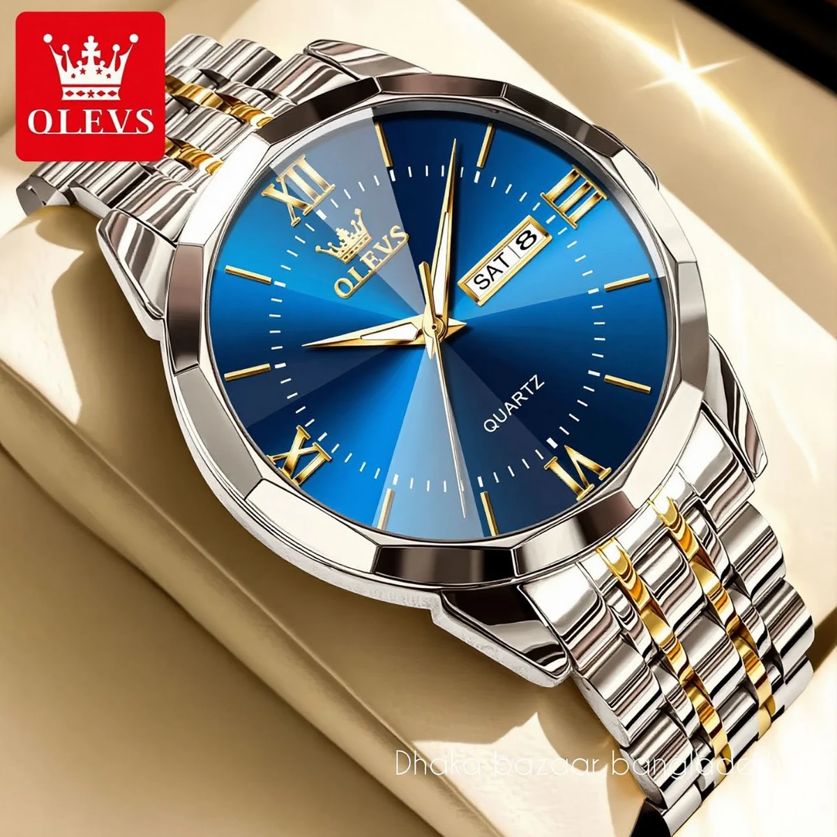 00310 OliveZ নতুন ডিজাইনের পুরুষদের জন্য ঘড়ি BSILVER GOLDEN BLUE