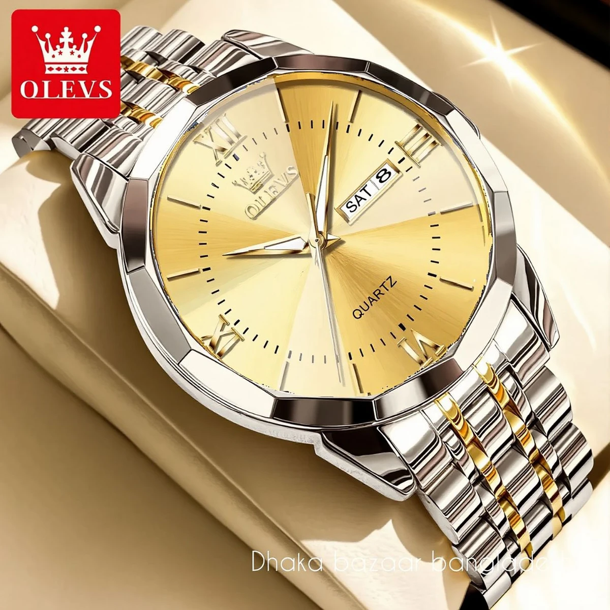 00310 OLIVESZ নতুন ডিজাইনের পুরুষদের জন্য ঘড়ি SILVER GOLDEN GOLDEN