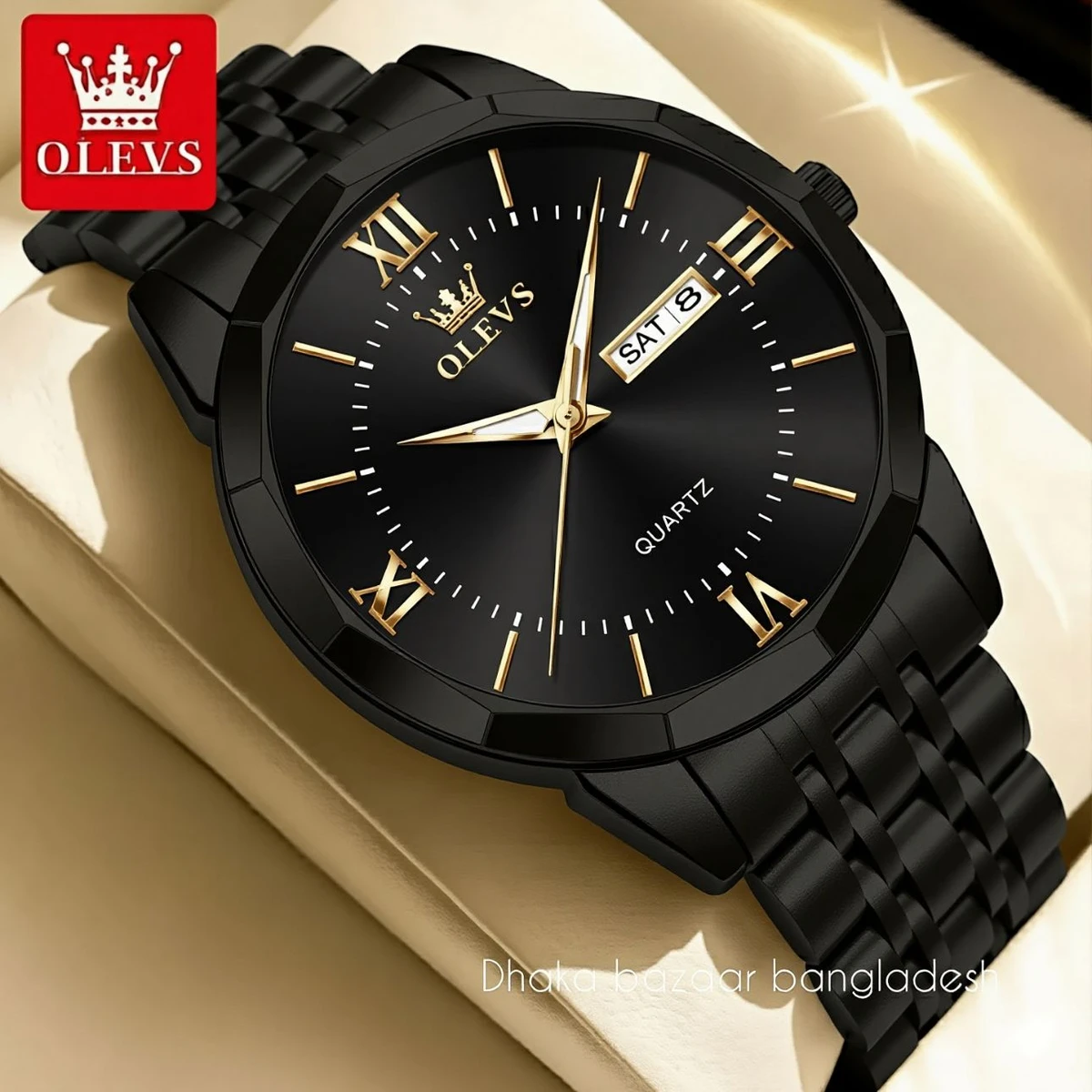 00310 OliveZ নতুন ডিজাইনের পুরুষদের জন্য ঘড়ি BLACK