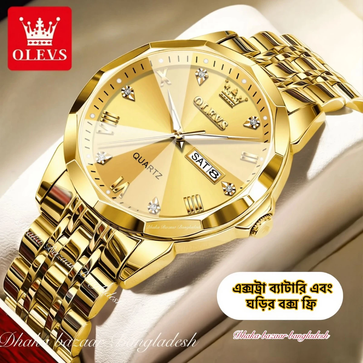 olivsz-premuim নতুন ডিজাইনের পুরুষদের জন্য ঘড়ি GOLDEN