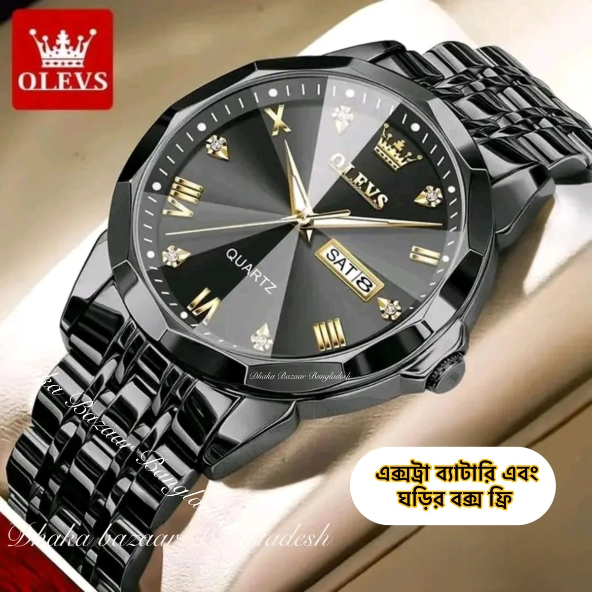 olivsz-premuim নতুন ডিজাইনের পুরুষদের জন্য ঘড়ি BLACK