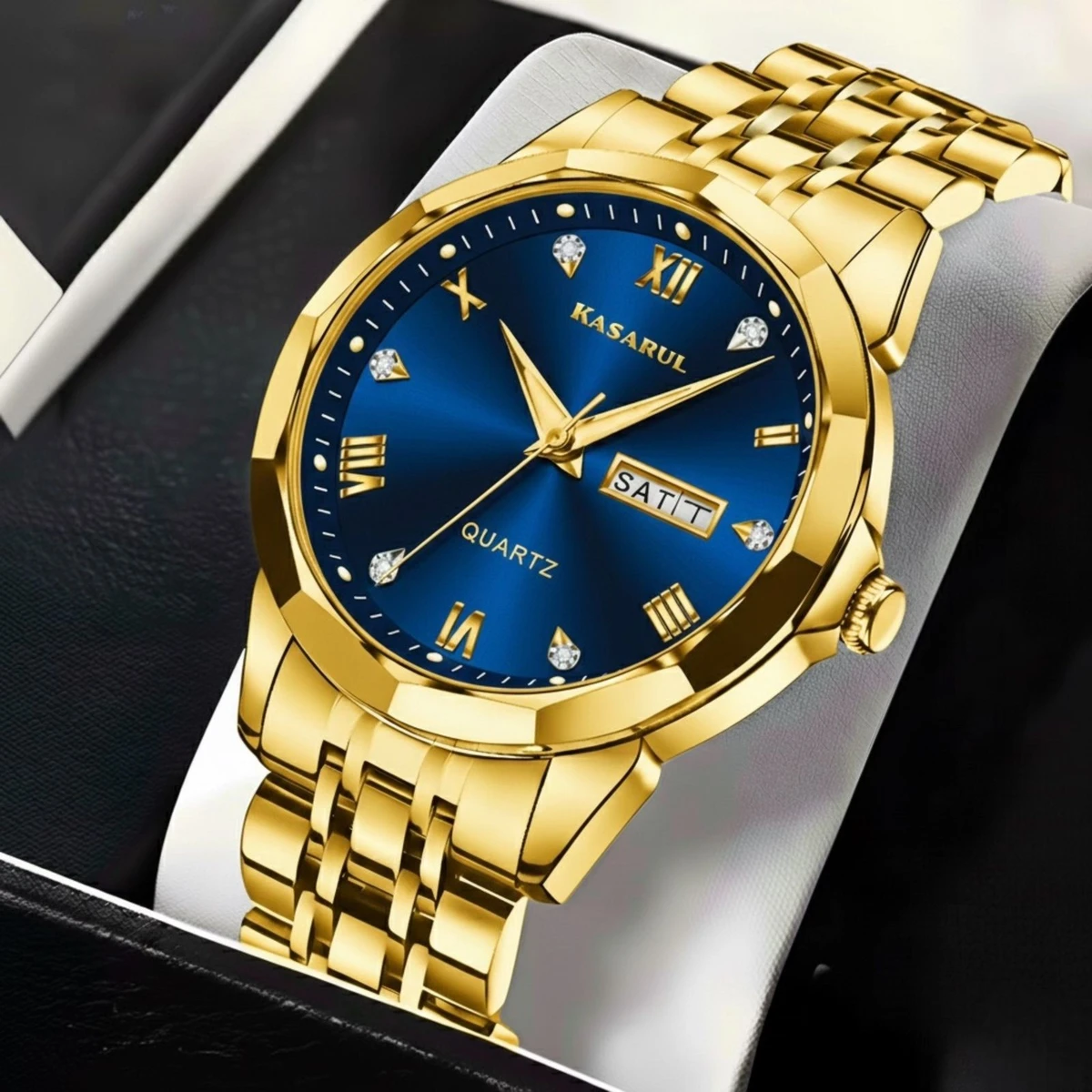 KASARULSZ KAZ  নতুন ডিজাইনের পুরুষদের জন্য ঘড়ি GOLDEN BLUE