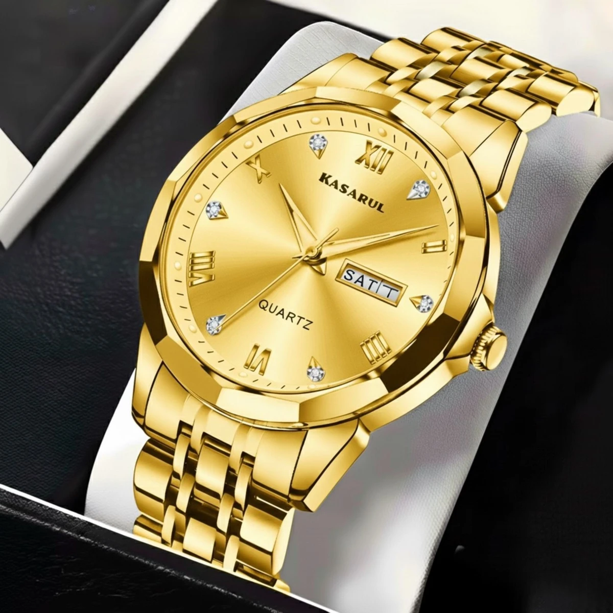 KASARULSZ KAZ  নতুন ডিজাইনের পুরুষদের জন্য ঘড়ি GOLDEN