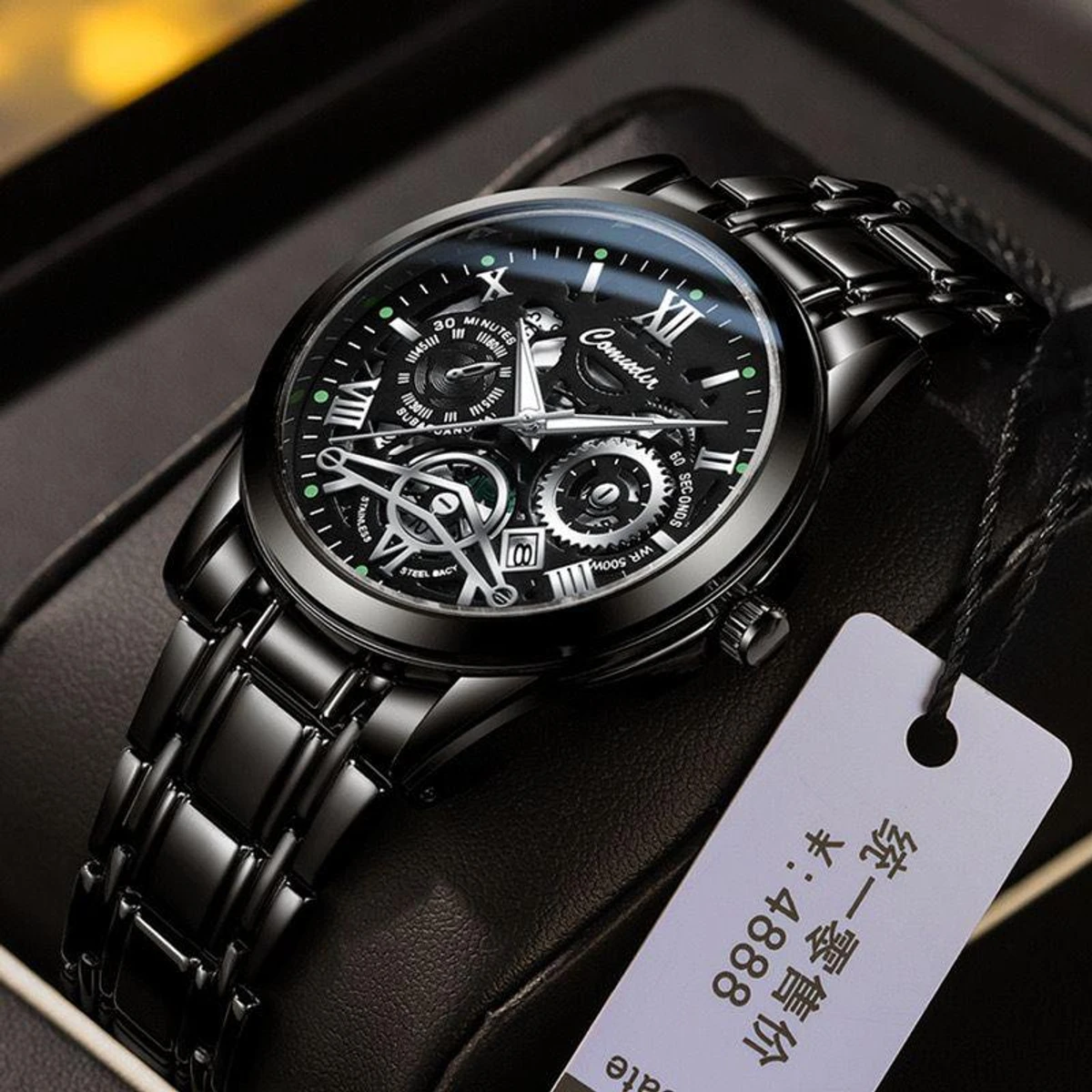 পুরুষের জন্য 022 নন মেকানিক্যাল ওয়াটার প্রুফ ঘড়ি Black