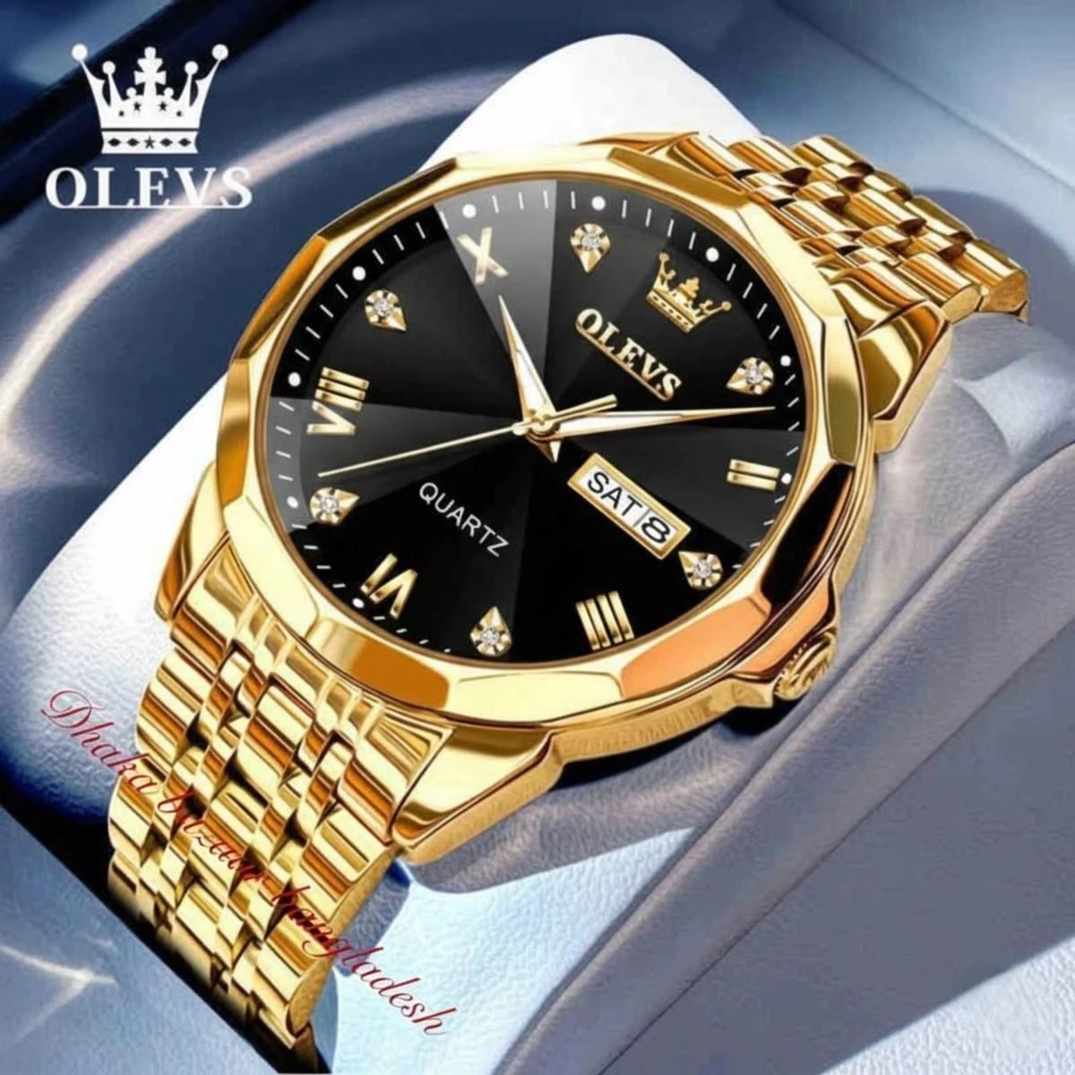 OliveZ নতুন ডিজাইনের পুরুষদের জন্য ঘড়ি GOLDEN BLACK