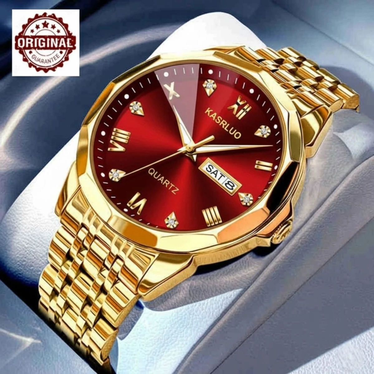 KAS MAN নতুন ডিজাইনের পুরুষদের জন্য ঘড়ি GOLDEN RED