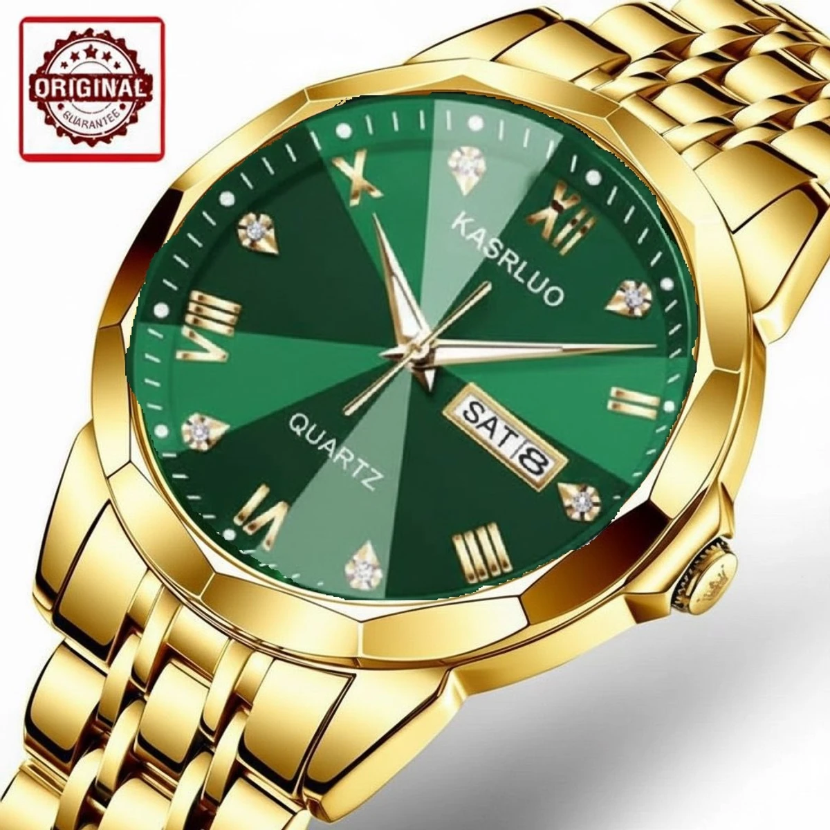 KAS MAN নতুন ডিজাইনের পুরুষদের জন্য ঘড়ি GOLDEN GREEN