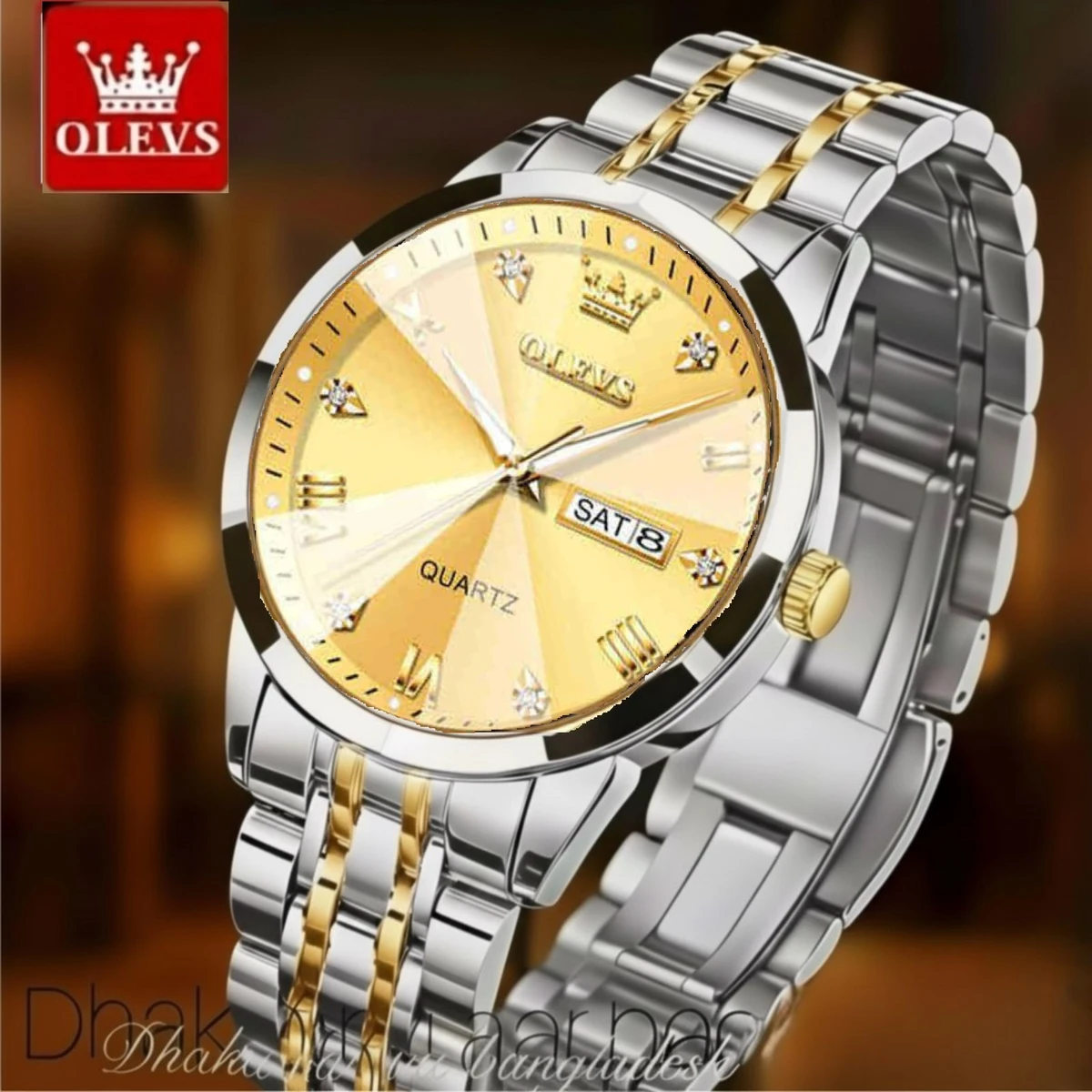 OliveZ  NEXT নতুন ডিজাইনের পুরুষদের জন্য ঘড়ি SILVER GOLDEN GOLDEN
