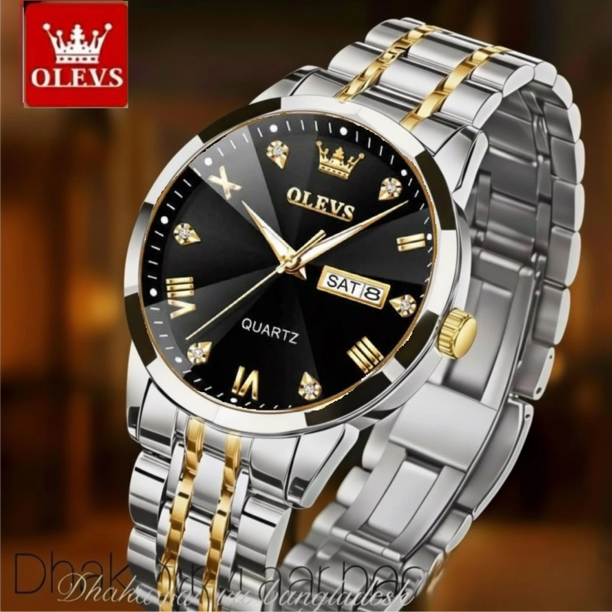 OliveZ NEXT  নতুন ডিজাইনের পুরুষদের জন্য ঘড়ি BSILVER GOLDEN BLACK