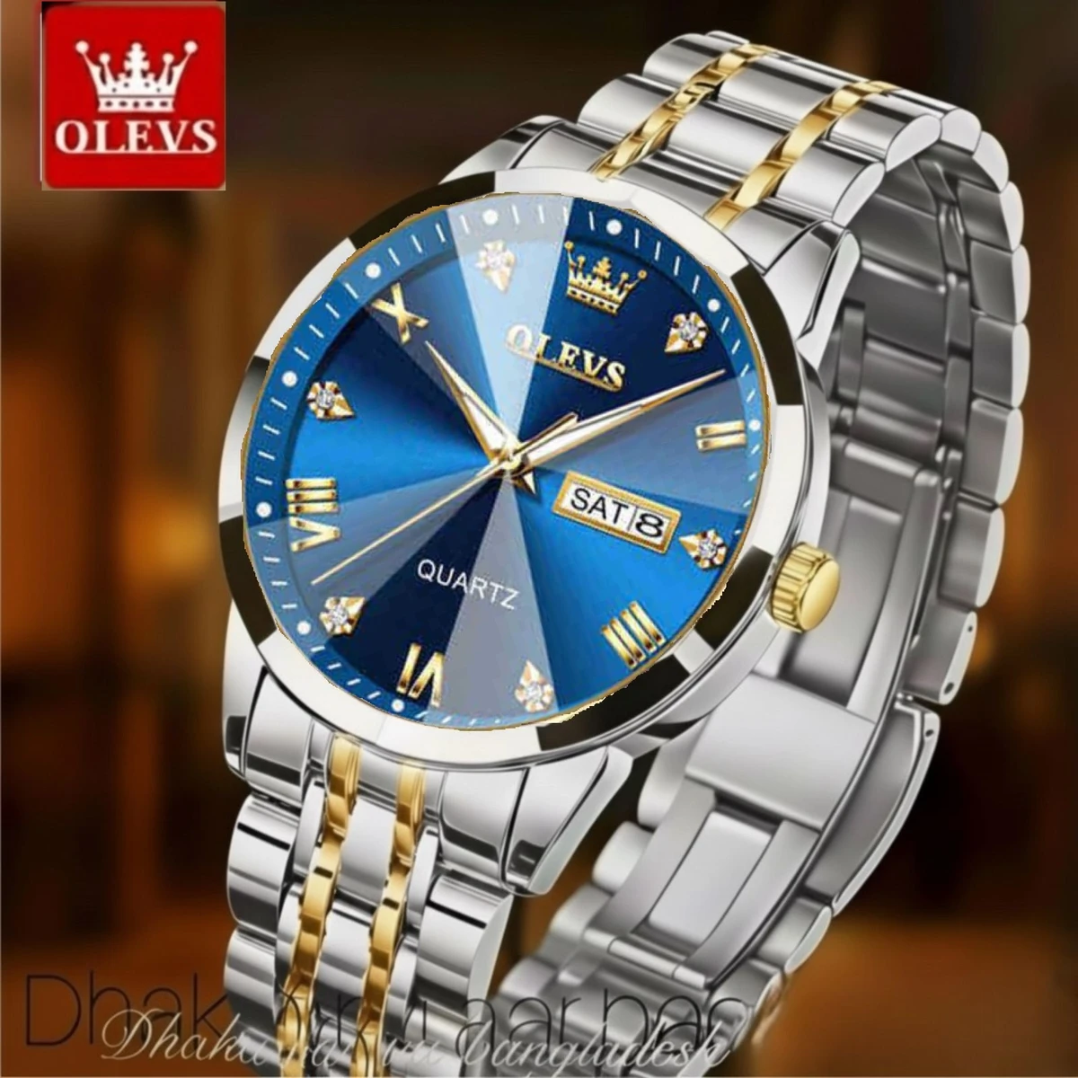 OliveZ NEXT  নতুন ডিজাইনের পুরুষদের জন্য ঘড়ি BSILVER GOLDEN BLUE