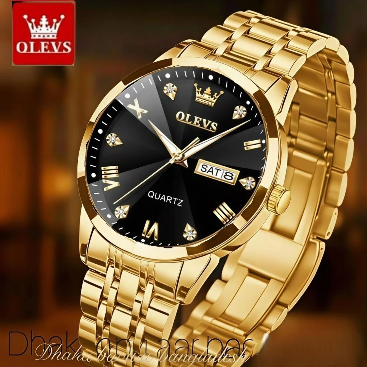 OliveZ NEXT নতুন ডিজাইনের পুরুষদের জন্য ঘড়ি GOLDEN BLACK