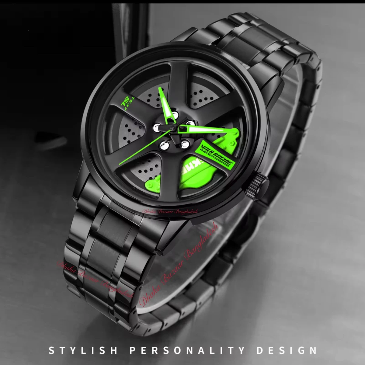 CHORKI 1010 নতুন ডিজাইনের পুরুষদের জন্য ঘড়ি BLACK GREEN