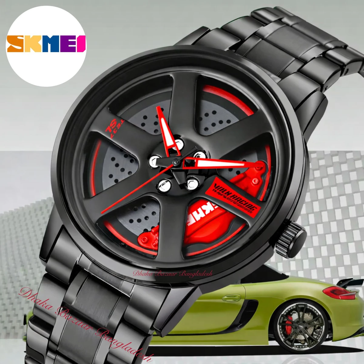 CHORKI 1010 নতুন ডিজাইনের পুরুষদের জন্য ঘড়ি BLACK RED