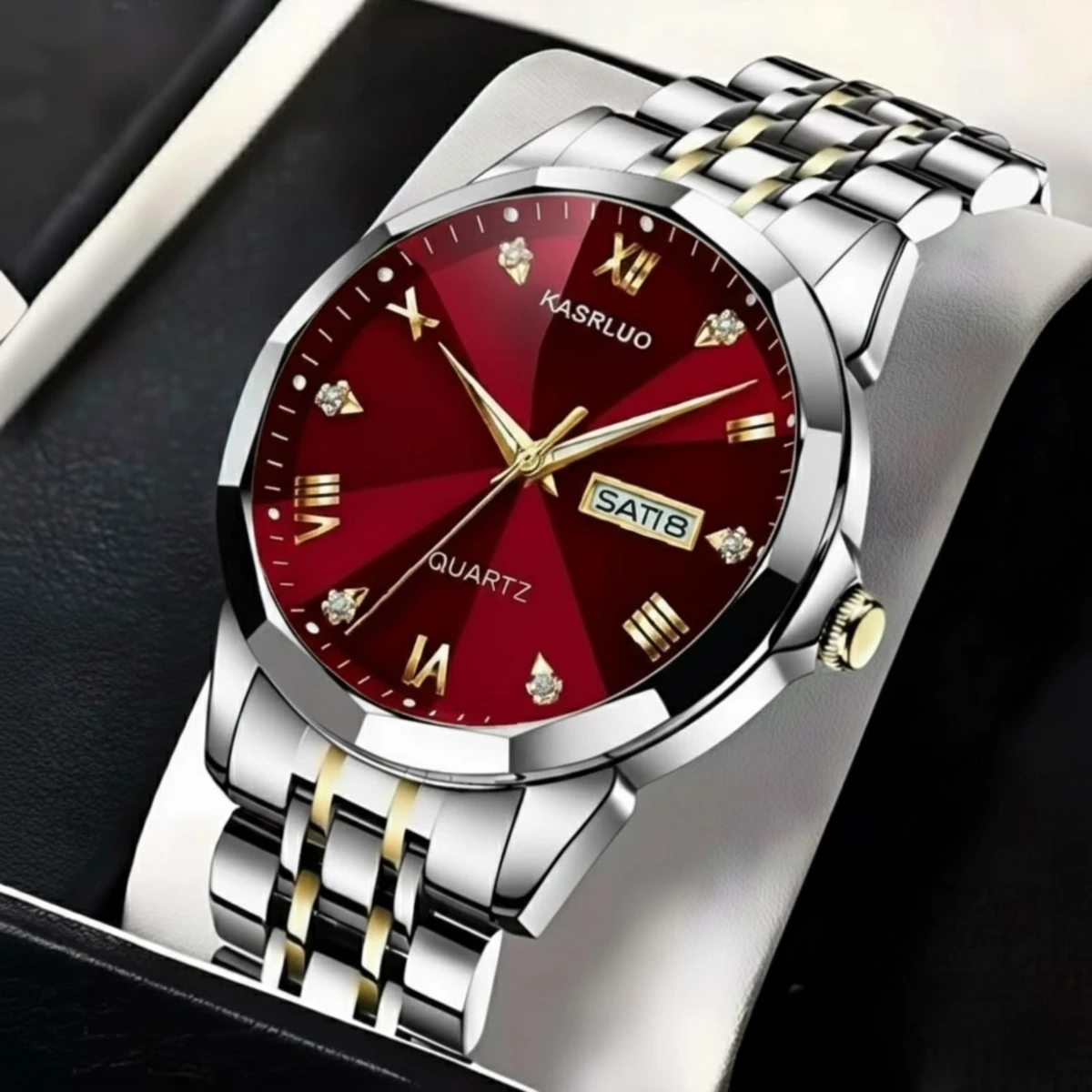 KASARULSZ KAZ নতুন ডিজাইনের পুরুষদের জন্য ঘড়ি BSILVER GOLDEN RED