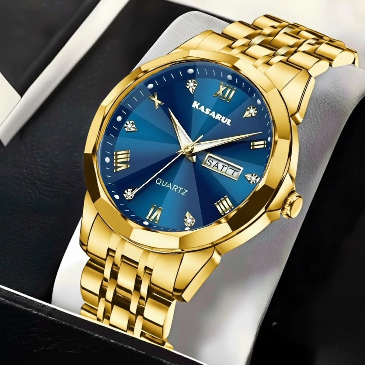 KASARULSZ KAZ নতুন ডিজাইনের পুরুষদের জন্য ঘড়ি GOLDEN BLUE