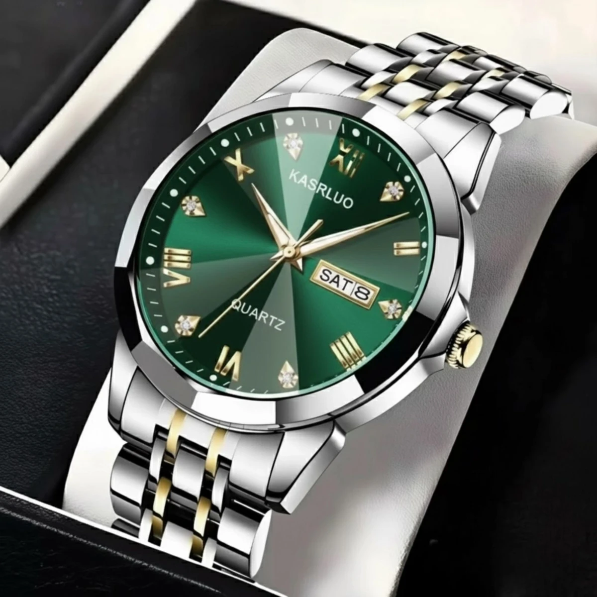 KASARULSZ KAZ নতুন ডিজাইনের পুরুষদের জন্য ঘড়ি SILVER GOLDEN  GREEN