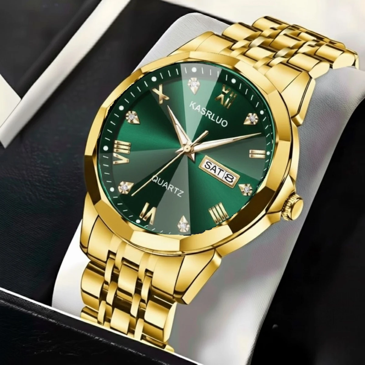 KASARULSZ KAZ নতুন ডিজাইনের পুরুষদের জন্য ঘড়ি GOLDEN GREEN