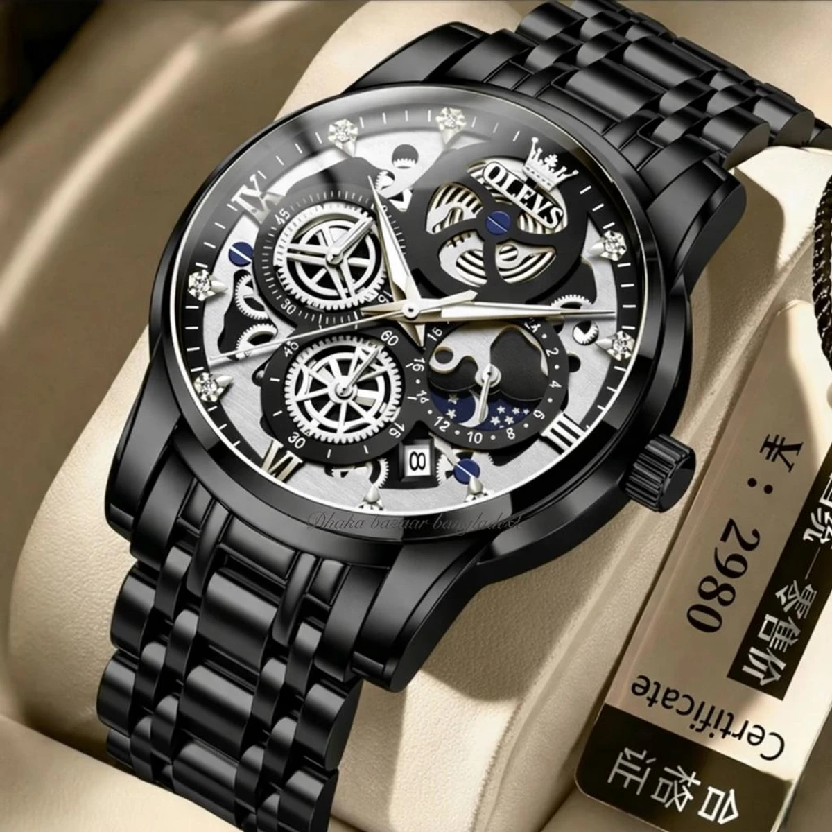 3352 OliveZ নতুন ডিজাইনের পুরুষদের জন্য ঘড়ি BLACK
