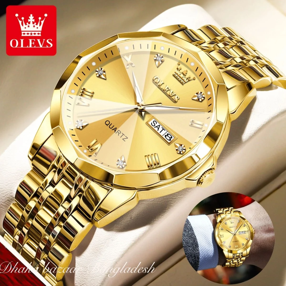 OliveZ নতুন ডিজাইনের পুরুষদের জন্য ঘড়ি FULL GOLDEN