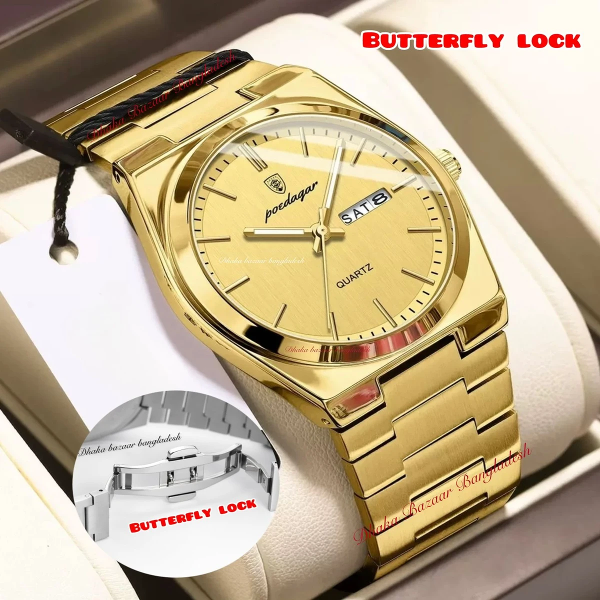 PEODAGOR 9030 নতুন ডিজাইনের পুরুষদের জন্য ঘড়ি GOLDEN