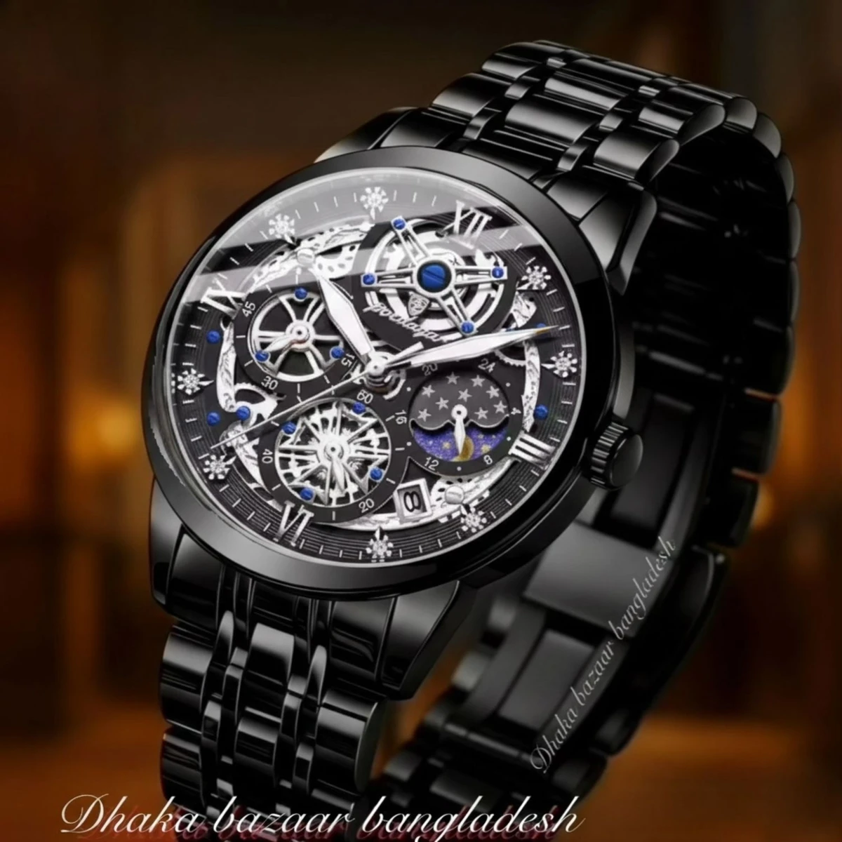 PRE PRO 754 পুরুষের জন্য নন মেকানিক্যাল ঘড়ি BLACK