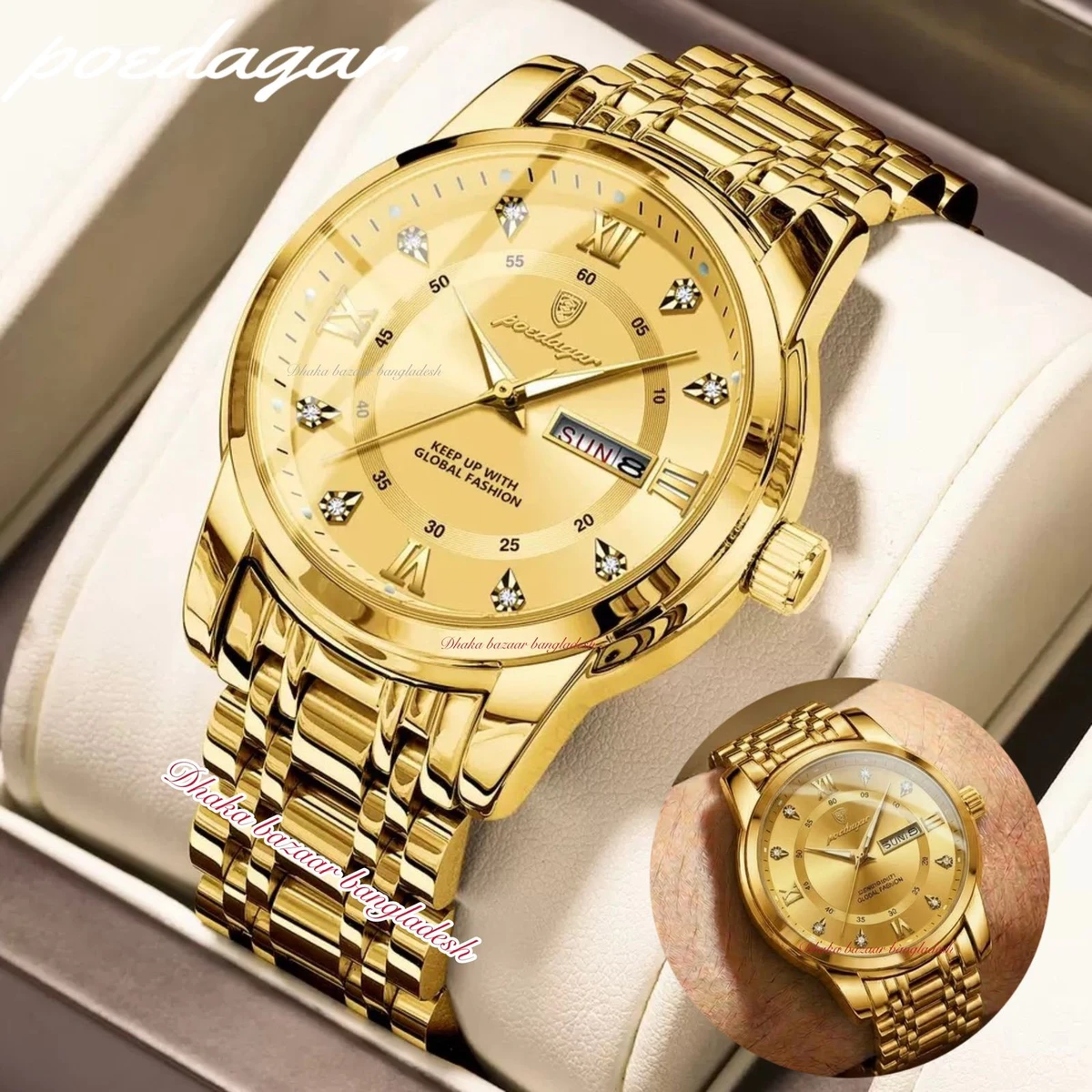 APEODAGOR 657 নতুন ডিজাইনের পুরুষদের জন্য ঘড়ি GOLDEN