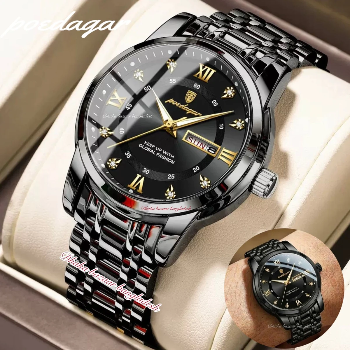 PEODAGOR 657 নতুন ডিজাইনের পুরুষদের জন্য ঘড়ি BLACK