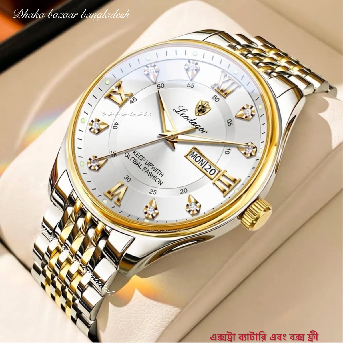 PEODAGOR 23 নতুন ডিজাইনের পুরুষদের জন্য ঘড়ি SILVER GOLDEN WHITE