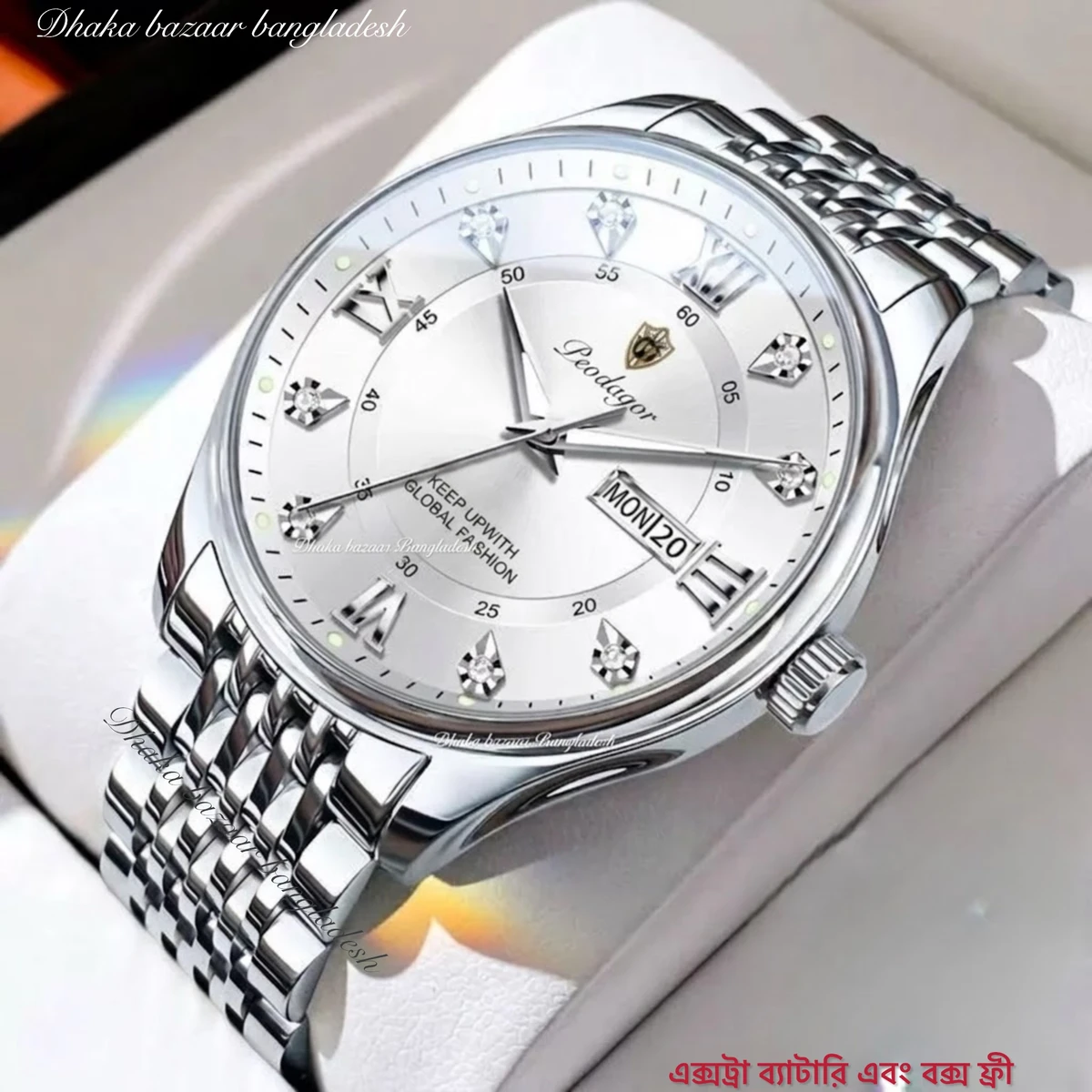 PEODAGOR 23 নতুন ডিজাইনের পুরুষদের জন্য ঘড়ি WHITE