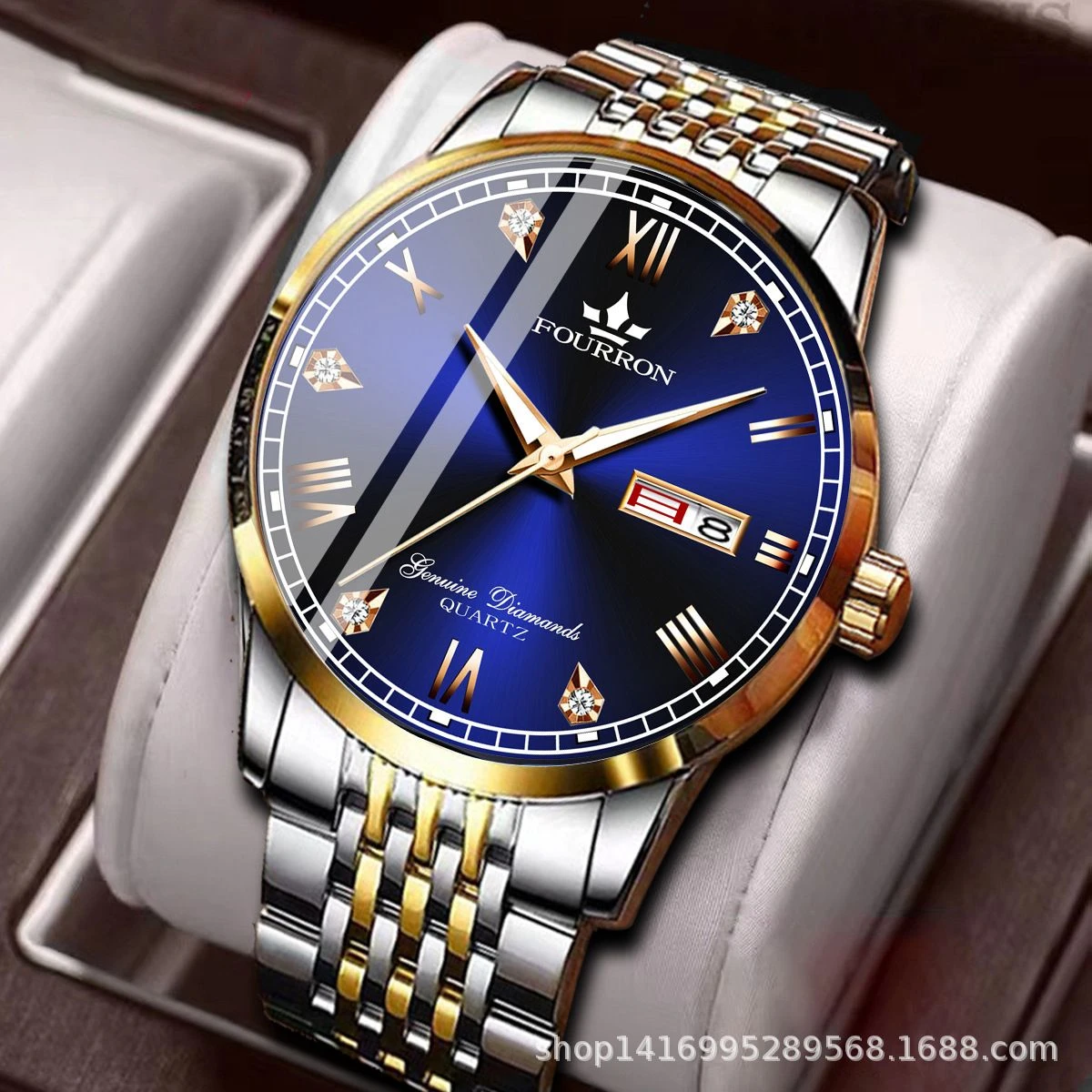 FN8 নতুন ডিজাইনের পুরুষদের জন্য ঘড়ি SILVER GOLDEN BLUE