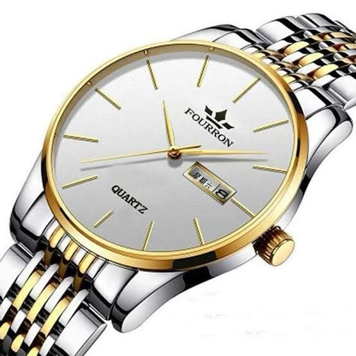 FNMIX5 নতুন ডিজাইনের পুরুষদের জন্য ঘড়ি SILVER GOLDEN WHITE