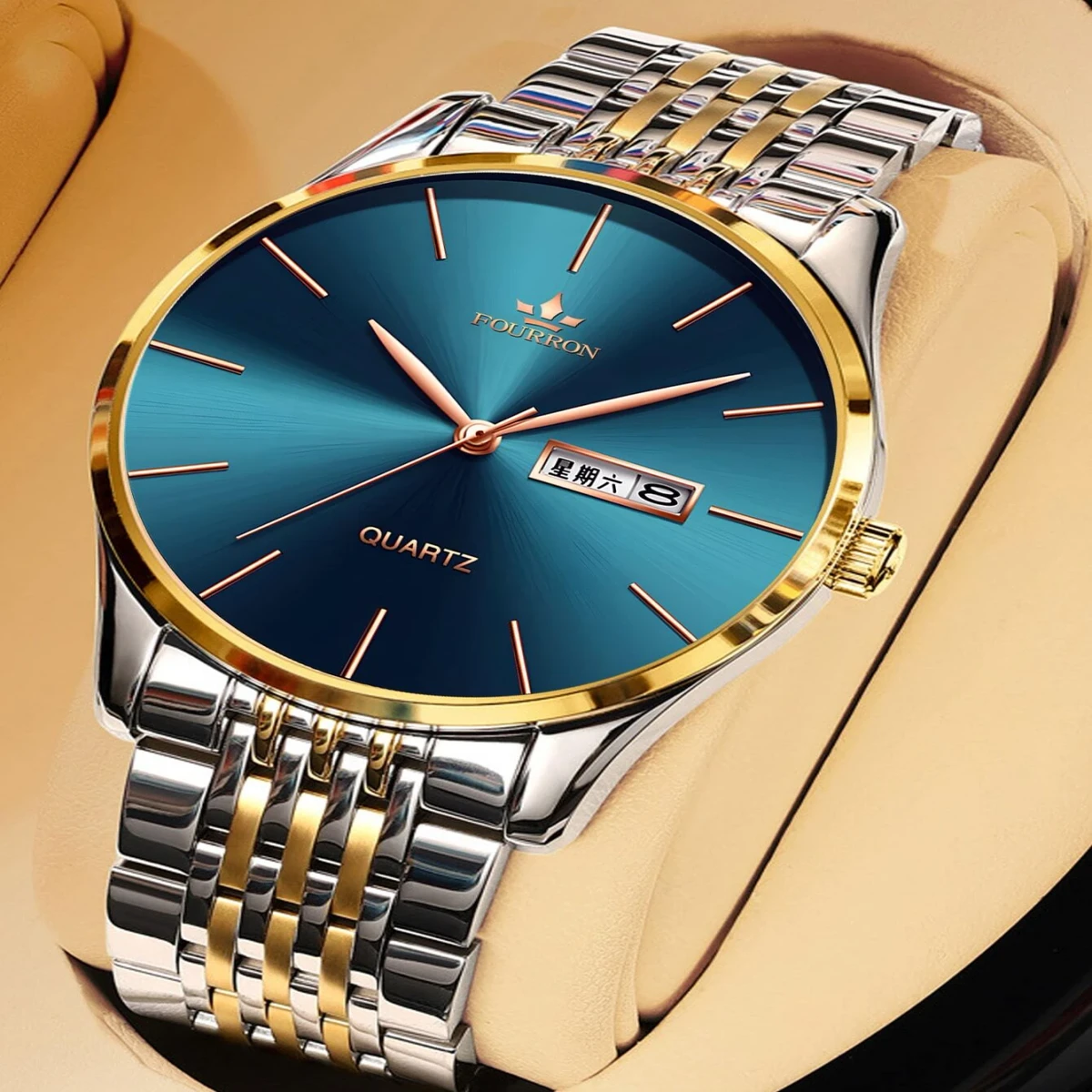 FNMIX5 নতুন ডিজাইনের পুরুষদের জন্য ঘড়ি SILVER GOLDEN BLUE