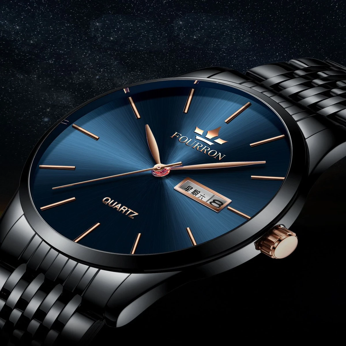 FNMIX5 নতুন ডিজাইনের পুরুষদের জন্য ঘড়ি BLACK BLUE