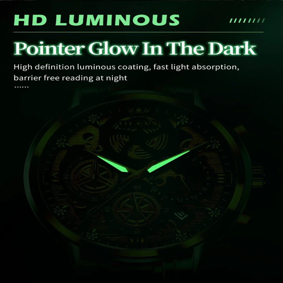 3352 OliveZ নতুন ডিজাইনের পুরুষদের জন্য ঘড়ি GOLDEN BLUE