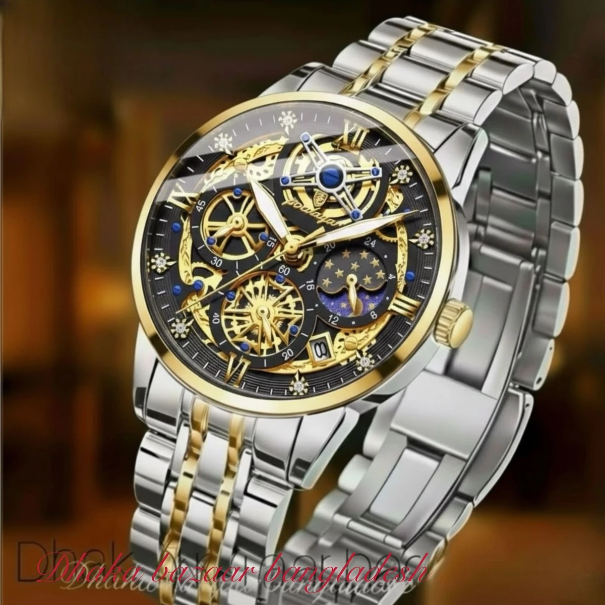 PRE PRO 754 পুরুষের জন্য নন মেকানিক্যাল ঘড়ি SILVER GOLDEN BLACK