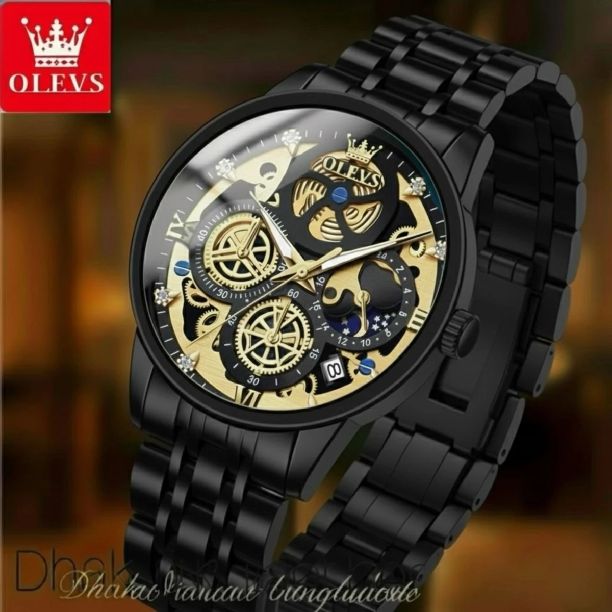 3352 OliveZ নতুন ডিজাইনের পুরুষদের জন্য ঘড়ি BLACK