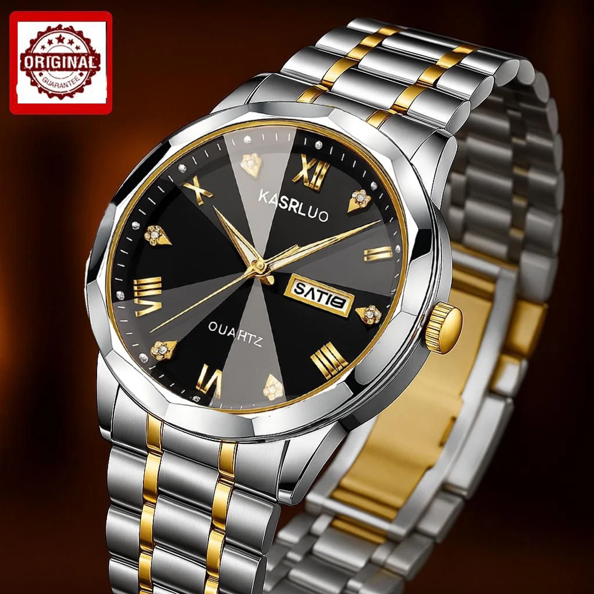 KAS MAN নতুন ডিজাইনের পুরুষদের জন্য ঘড়ি SILVER GOLDEN BLACK