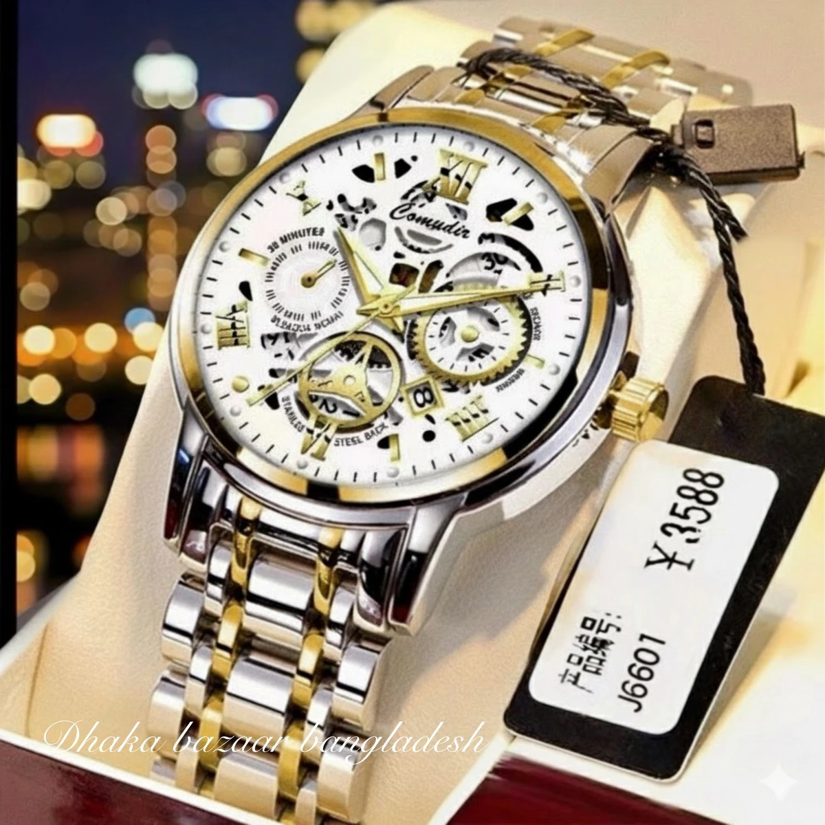 পুরুষের জন্য 022 নন মেকানিক্যাল ওয়াটার প্রুফ ঘড়ি WHITE