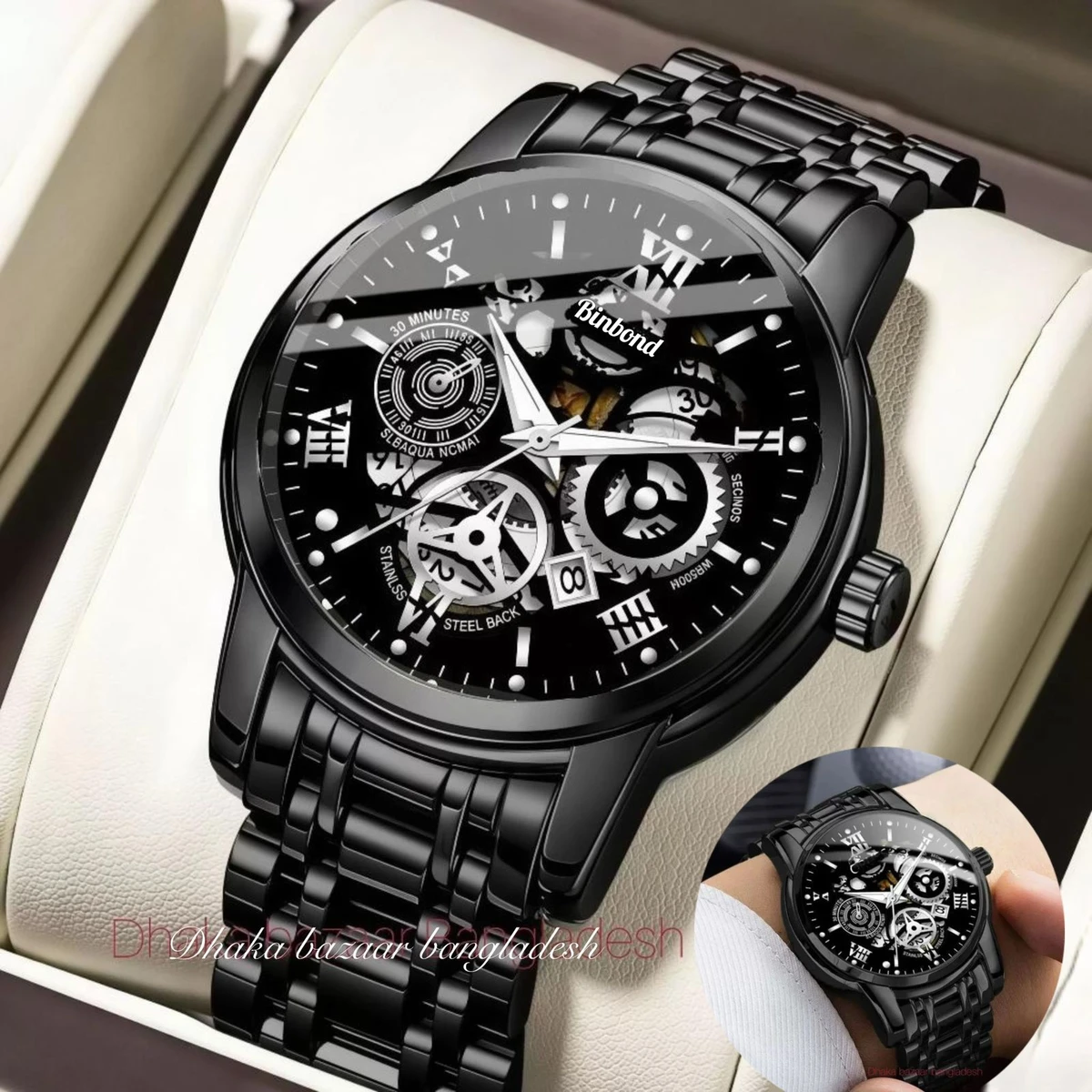 পুরুষের জন্য 022 নন মেকানিক্যাল ওয়াটার প্রুফ ঘড়ি Black