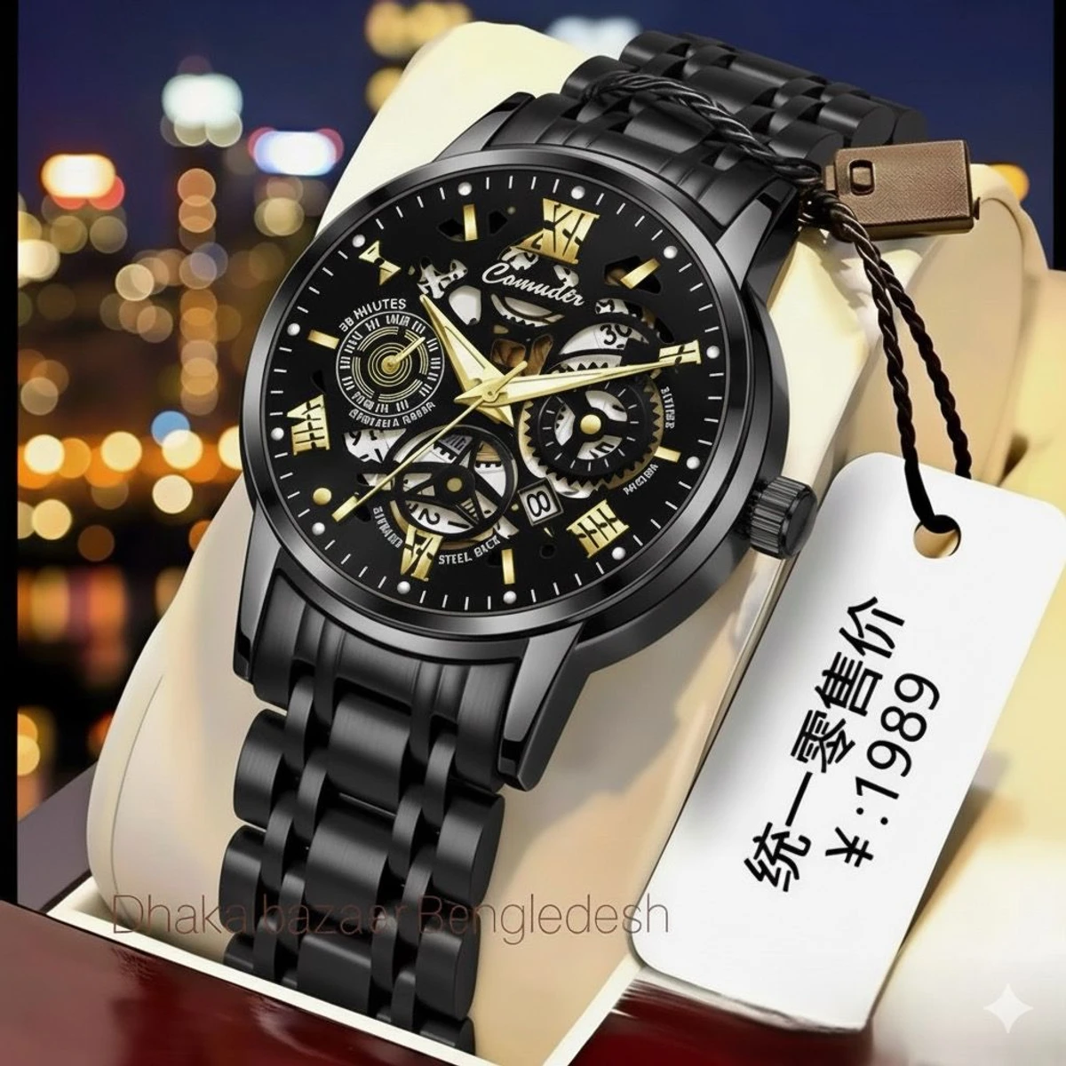 পুরুষের জন্য 022 নন মেকানিক্যাল ওয়াটার প্রুফ ঘড়ি NEW BLACK NEW