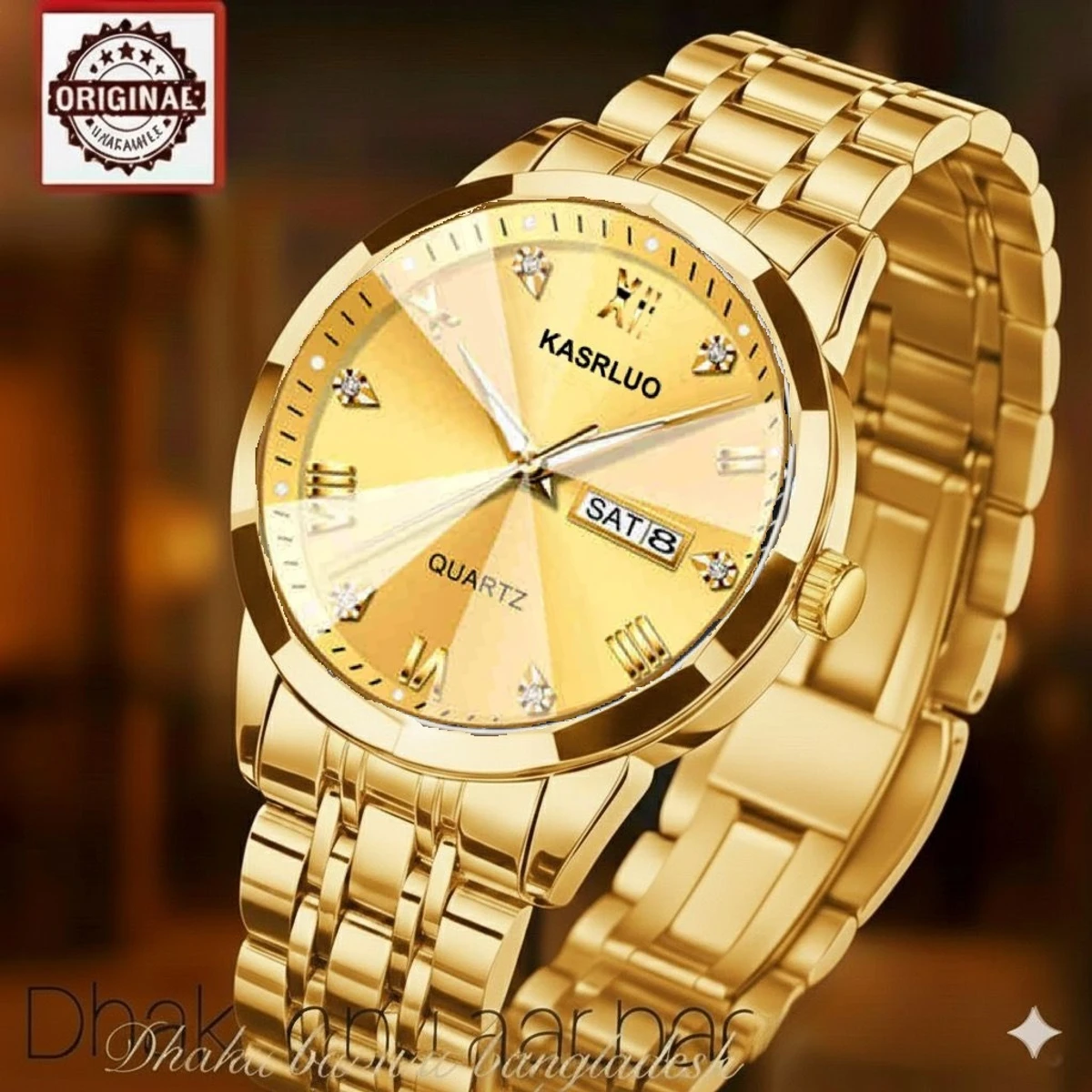 KAS MAN নতুন ডিজাইনের পুরুষদের জন্য ঘড়ি GOLDEN