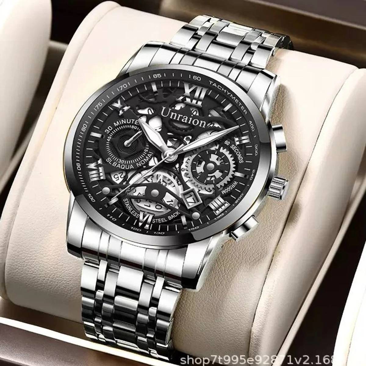UNI44 পুরুষের জন্য নন মেকানিক্যাল ওয়াটার প্রুফ ঘড়ি SILVER BLACK
