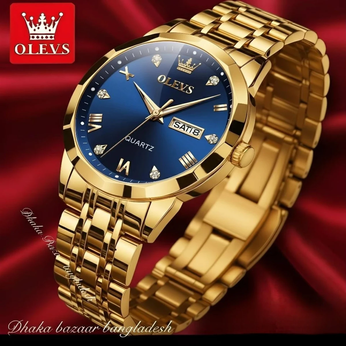 OLIVESZ নতুন ডিজাইনের পুরুষদের জন্য ঘড়ি GOLDEN BLUE