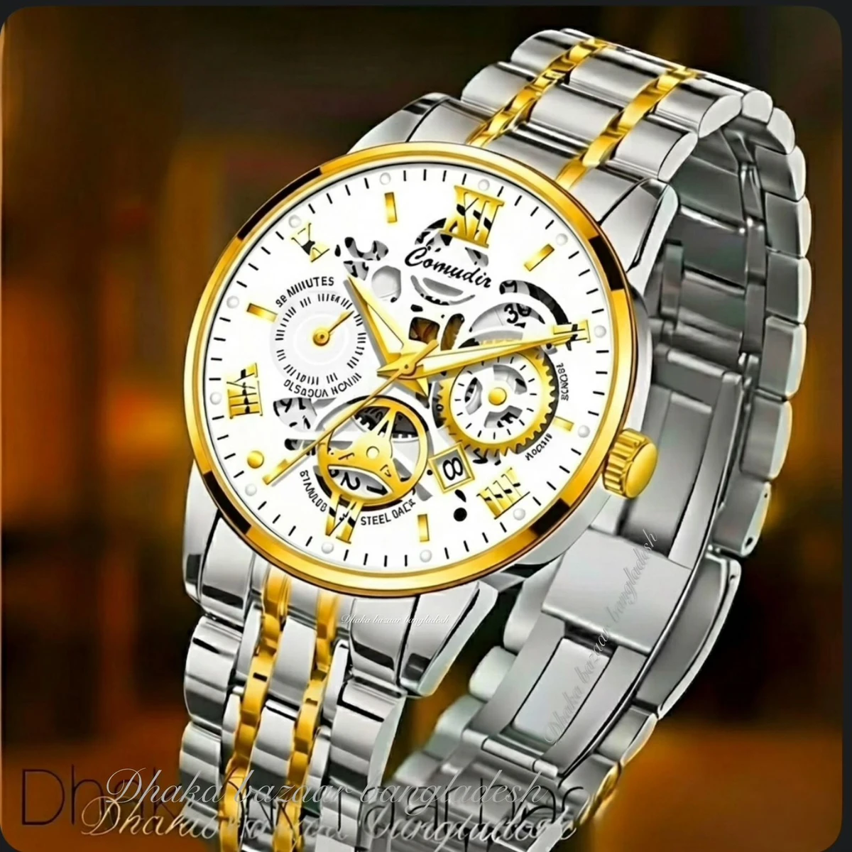 পুরুষের জন্য CM220 নন মেকানিক্যাল ওয়াটার প্রুফ ঘড়ি WHITE