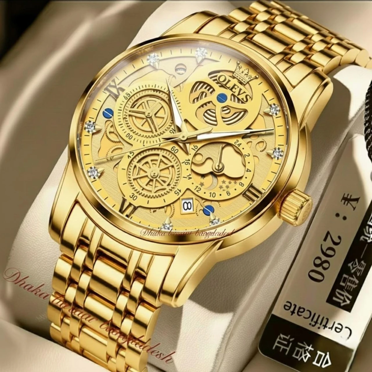 3352 OliveZ নতুন ডিজাইনের পুরুষদের জন্য ঘড়ি FULL GOLDEN