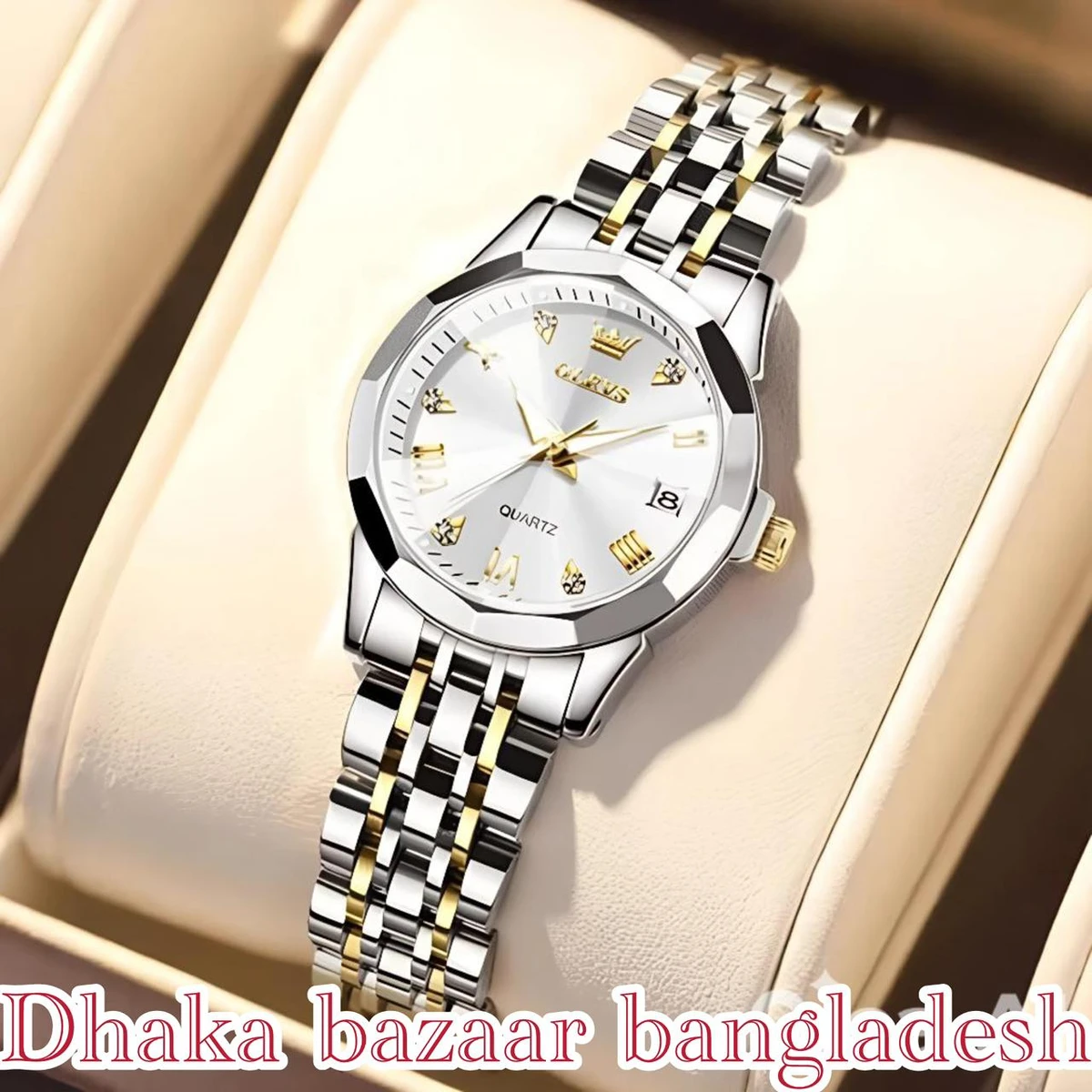 WOMAN OLIVES 81999 নতুন ডিজাইনের মেয়েদের জন্য ঘড়ি SILVER GOLDEN WHITE