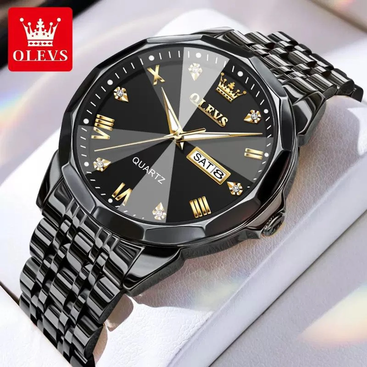 Couple OliveZ নতুন ডিজাইনের পুরুষদের জন্য ঘড়ি BLACK