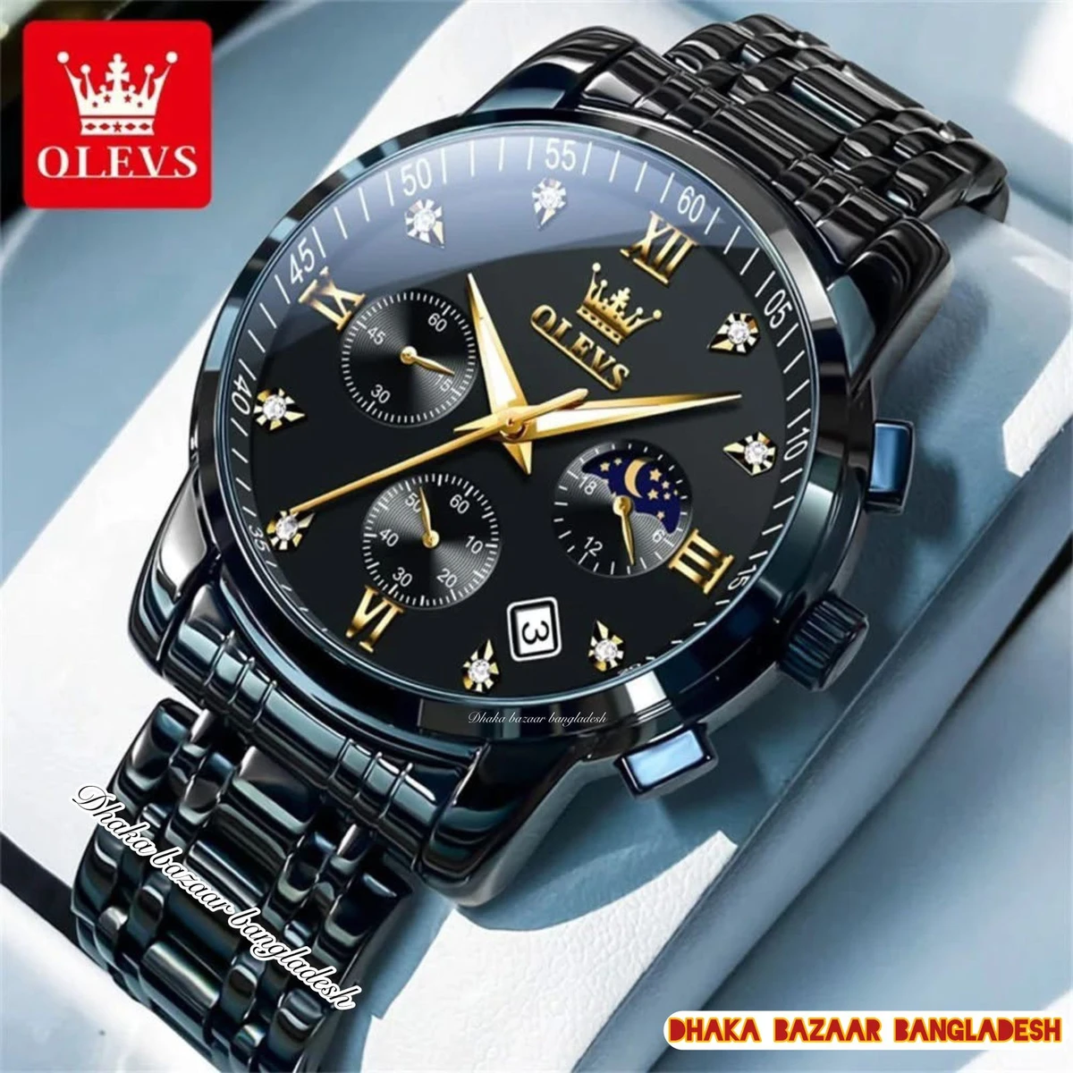 OLIVESZ 2200 নতুন ডিজাইনের পুরুষদের জন্য ঘড়ি  BLACK