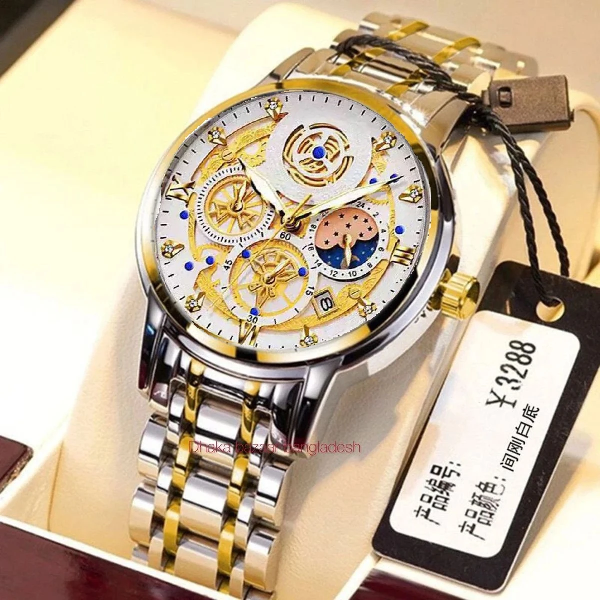 4010 BIN পুরুষের জন্য নন মেকানিক্যাল ওয়াটার প্রুফ ঘড়ি WHITE