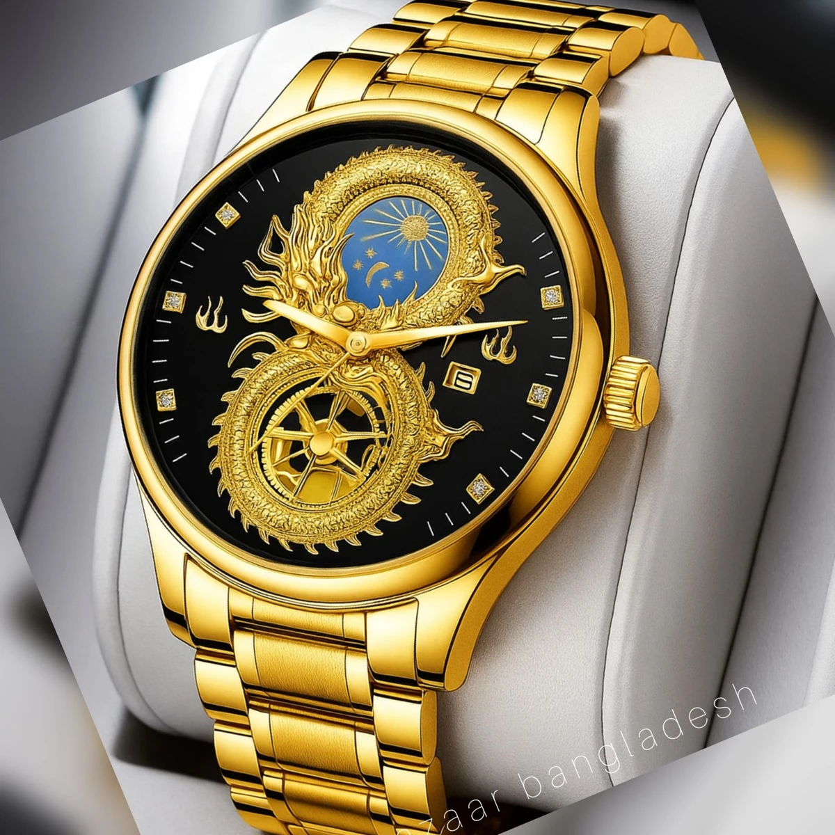 BIN S999 নন কর্ণগ্রাফ নতুন ডিজাইনের পুরুষদের জন্য ঘড়ি GOLDEN BLACK